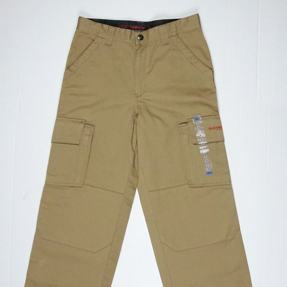 Old Navy Cargo Utility Pants 16 XL Boy Youth Elastic Waist Khaki Reinforced Knee - Picture 3 of 8